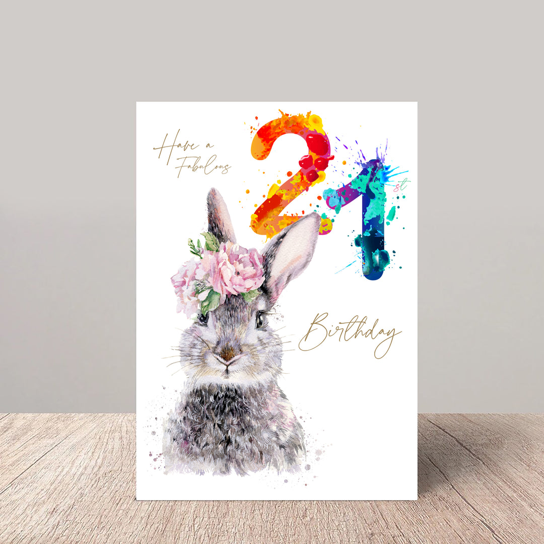 21st Hare Birthday Card