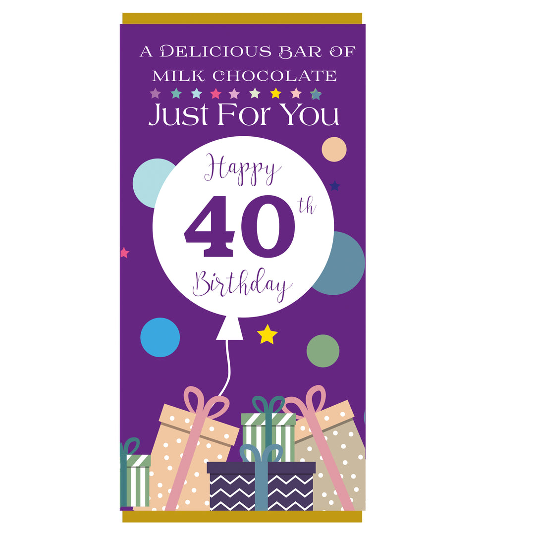 40th Birthday Chocolate Bar