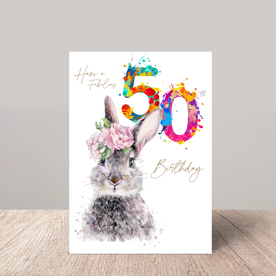 50th Hare Birthday Card