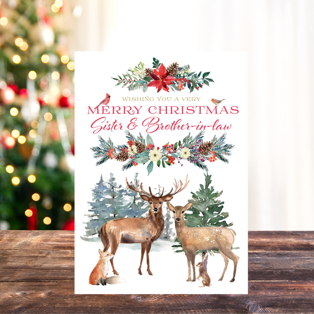 Sister & Brother-in-law Christmas Card - Forest Scene