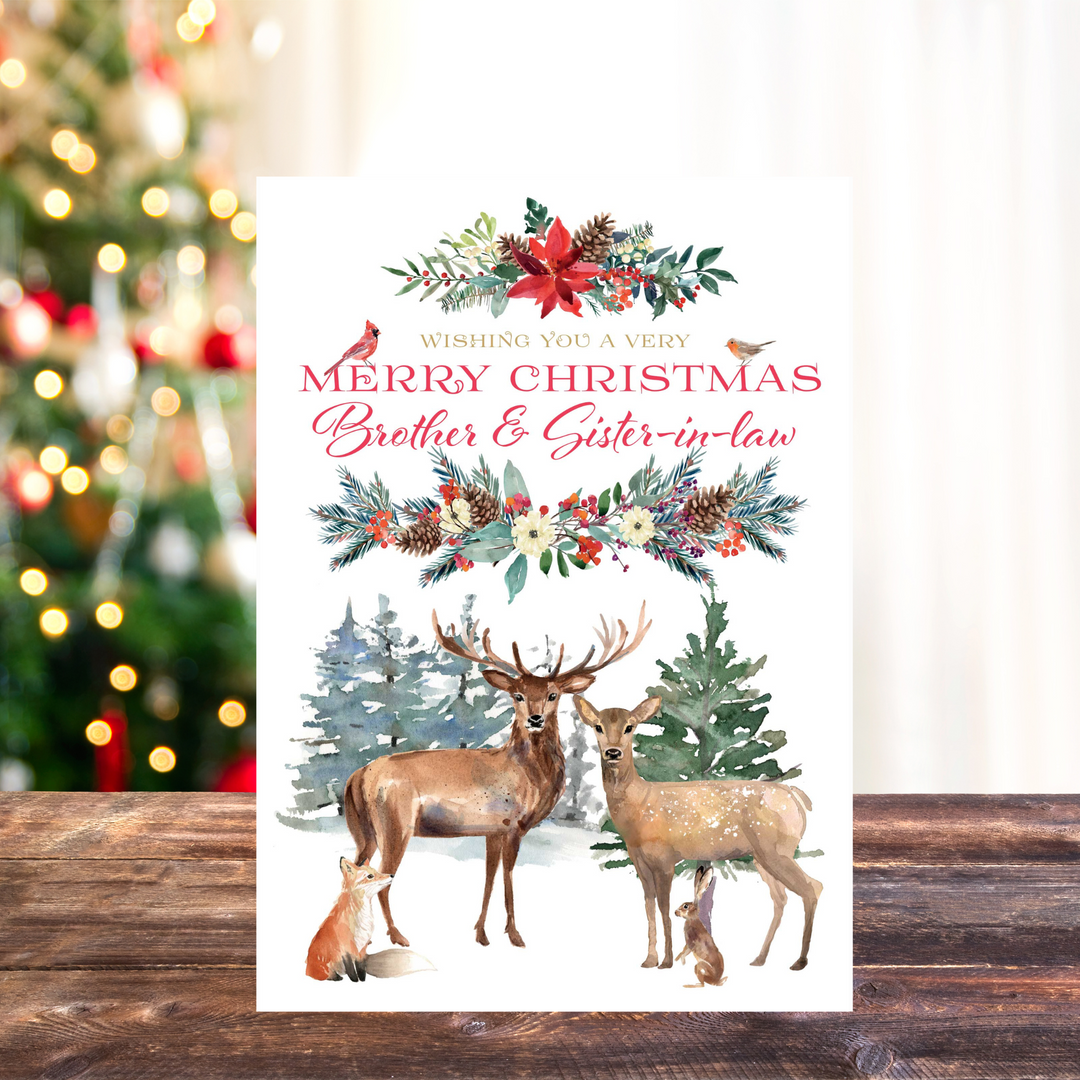 Brother & Sister-in-law Christmas Card - Forest Scene