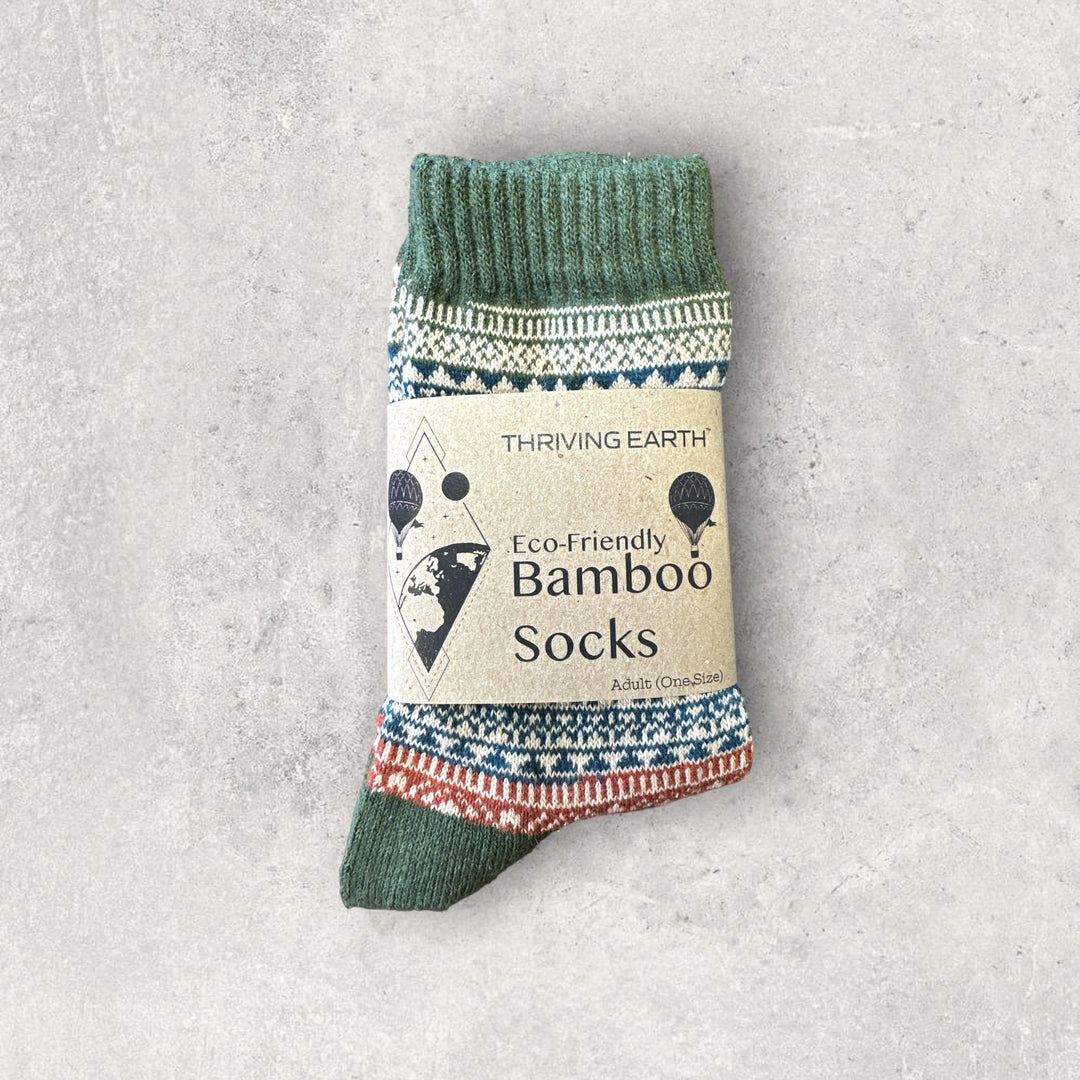 Green Bamboo Socks - Thriving Earth