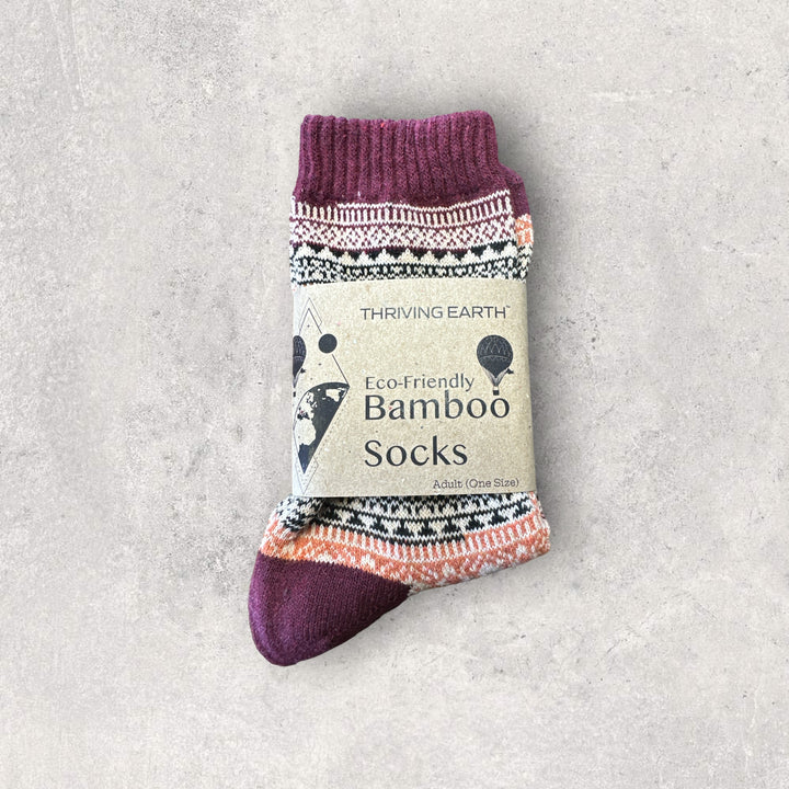 Red Bamboo Socks - Thriving Earth