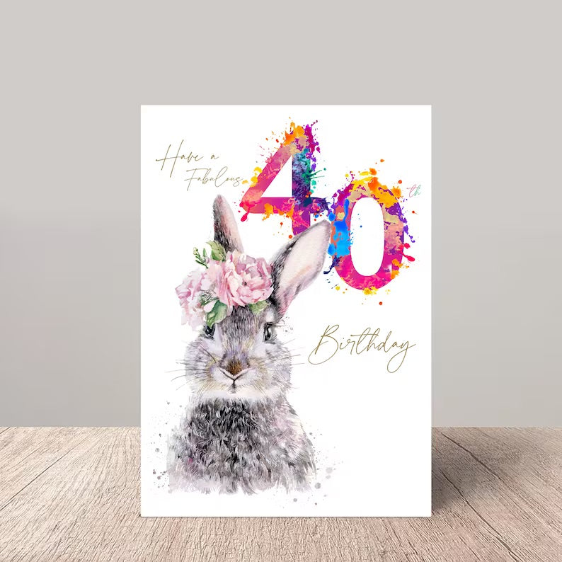 40th Hare Birthday Card