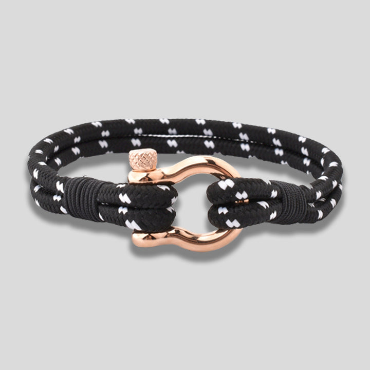 Black Nylon Rope with Rose Gold Shackle