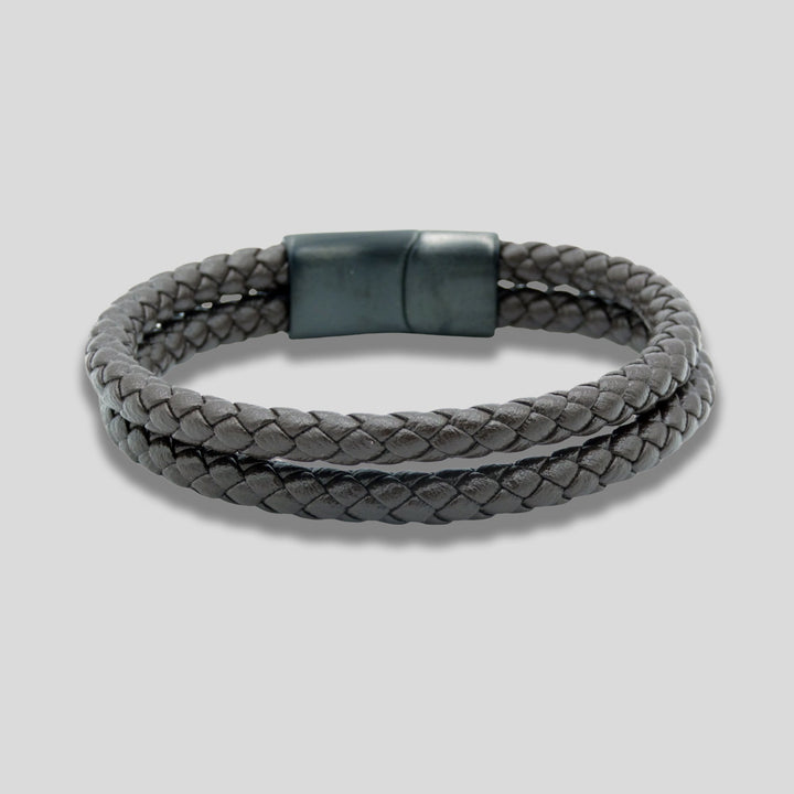 Double Brown Leather Bracelet