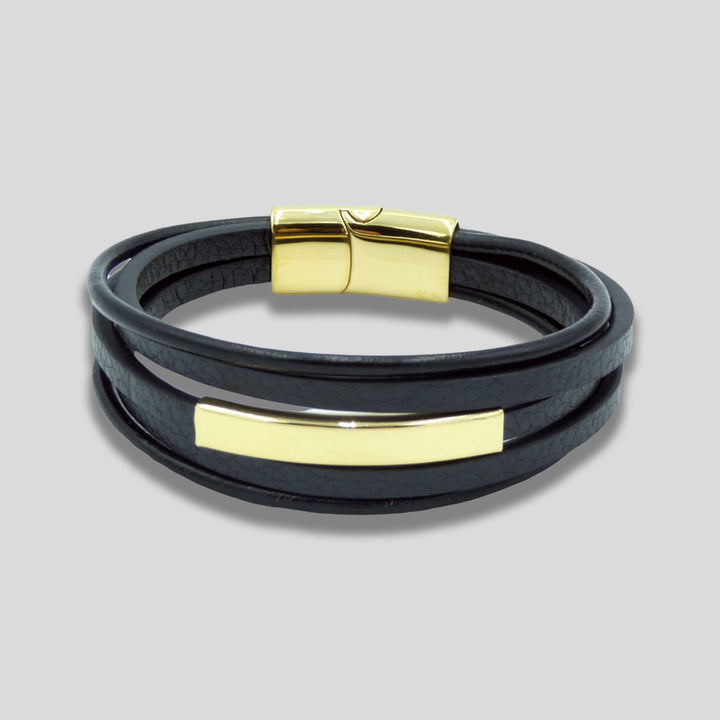 Black Multi Layer Leather Bracelet