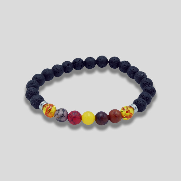 Lava Stone Chakra Bead Bracelet