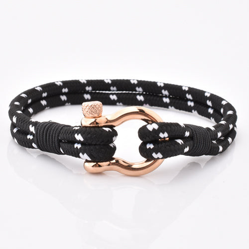 Black Nylon Rope with Rose Gold Shackle