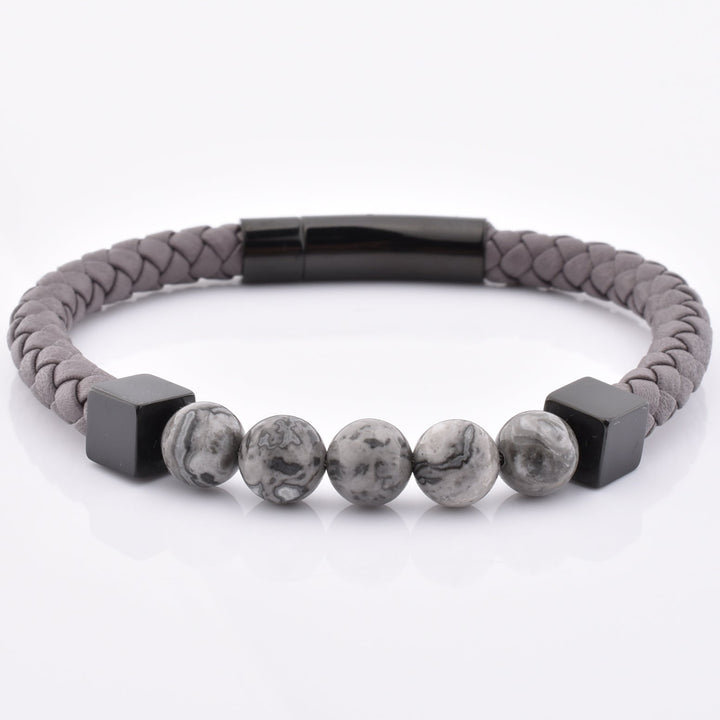 Retro Grey Beaded Bracelet