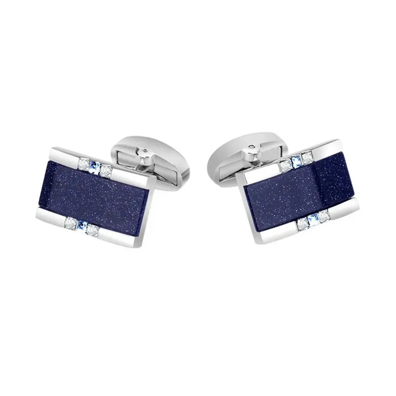 Blue Rectangle Starstone Cufflinks