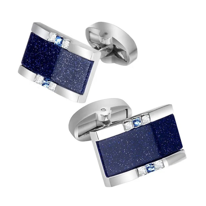 Blue Rectangle Starstone Cufflinks