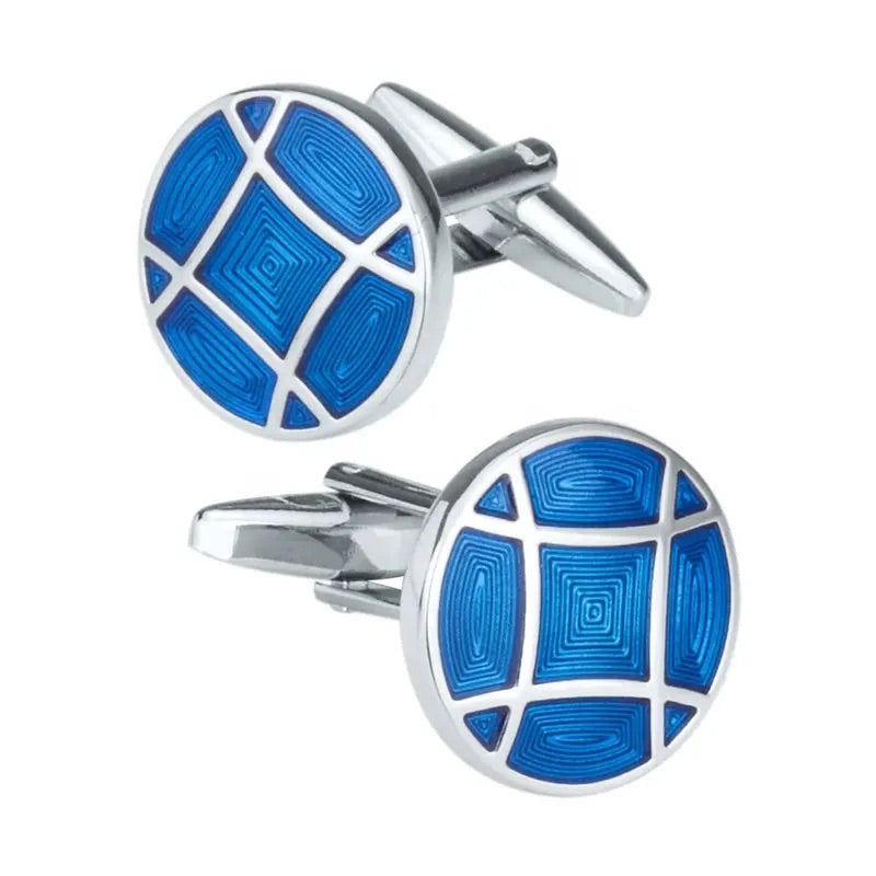 Blue Circle Enamel Cufflinks