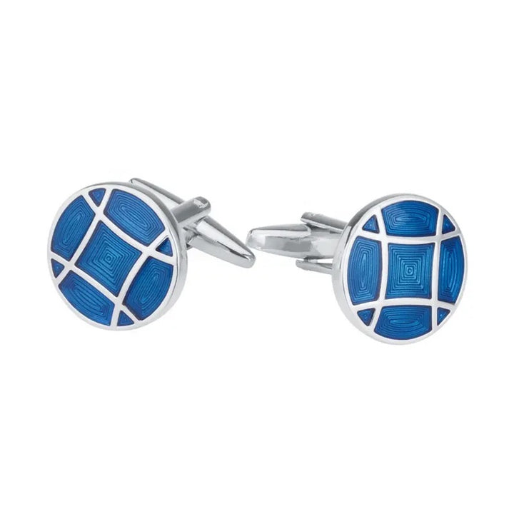 Blue Circle Enamel Cufflinks