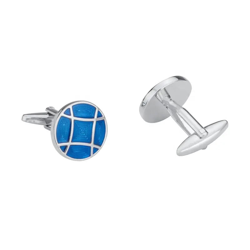 Blue Circle Enamel Cufflinks