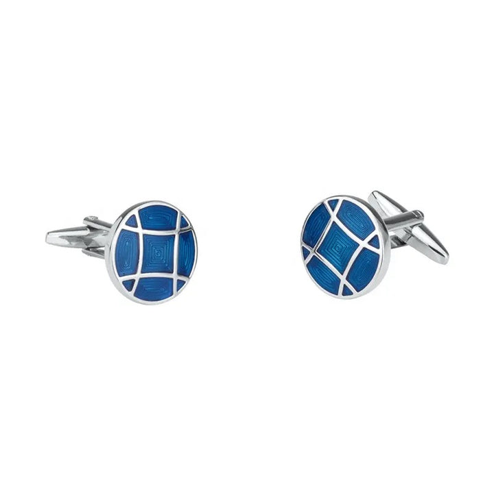 Blue Circle Enamel Cufflinks