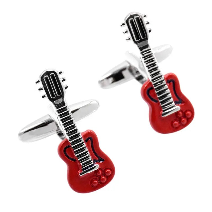 Red Guitar Cufflinks