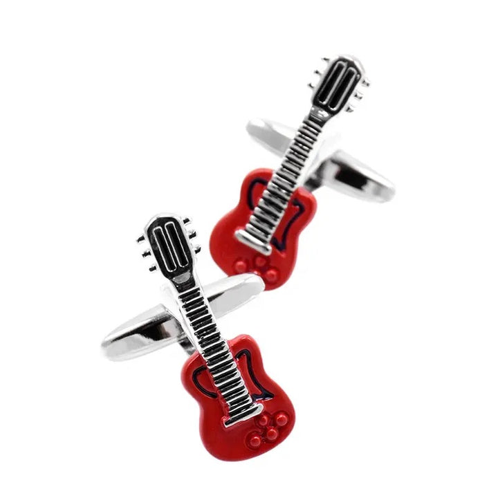 Red Guitar Cufflinks