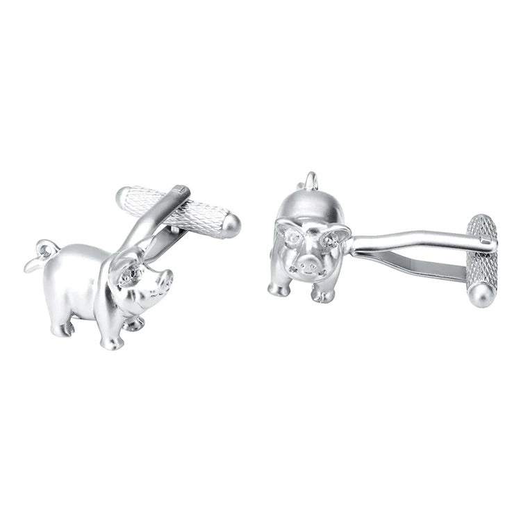 Silver Pig Cufflinks