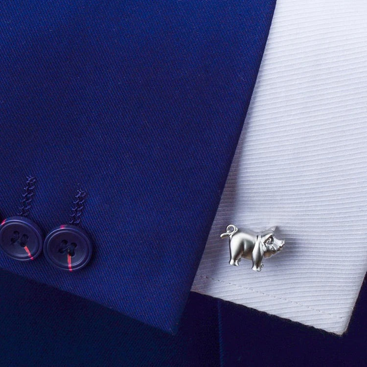 Silver Pig Cufflinks