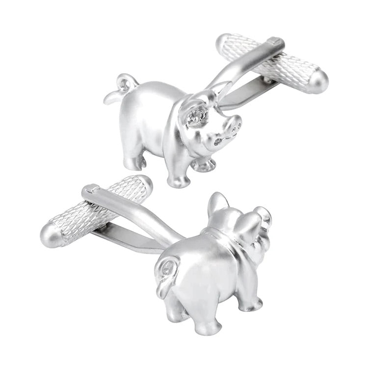 Silver Pig Cufflinks