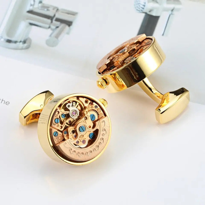 Luxury Gold Watch Movement Cufflinks