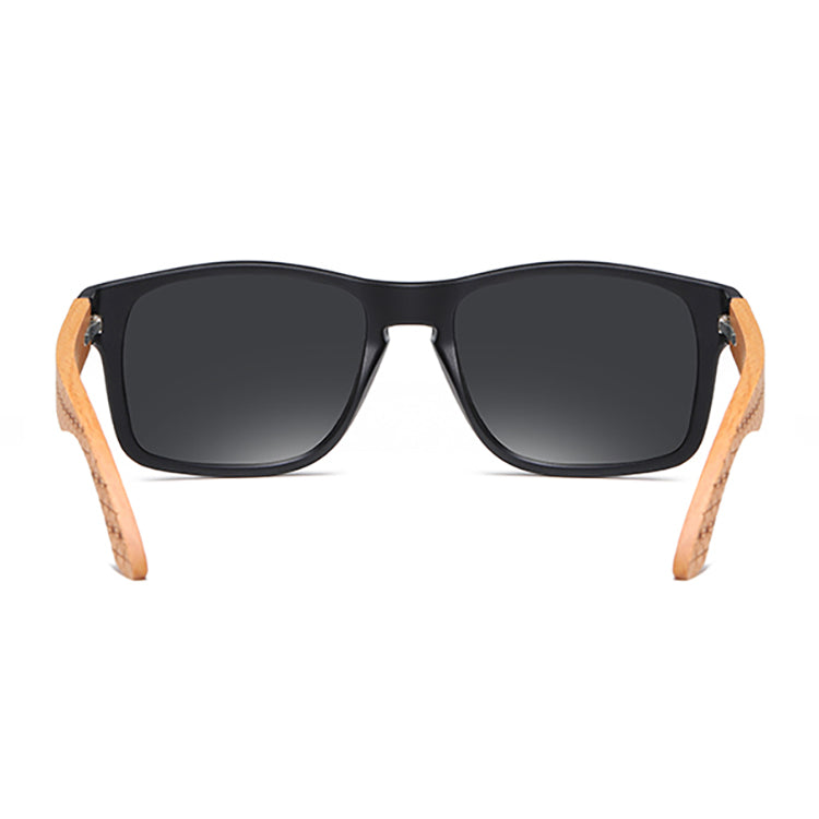 Eco - Friendly Unisex Retro Bamboo Sunglasses - Black