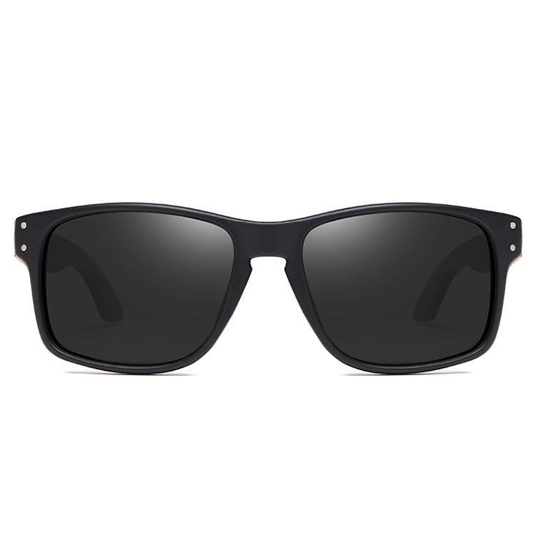 Eco - Friendly Unisex Retro Bamboo Sunglasses - Black