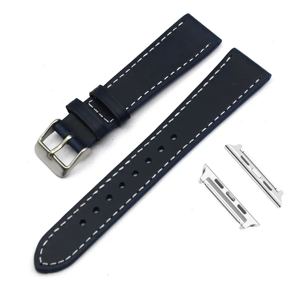 Blue Leather Strap for Apple Watch