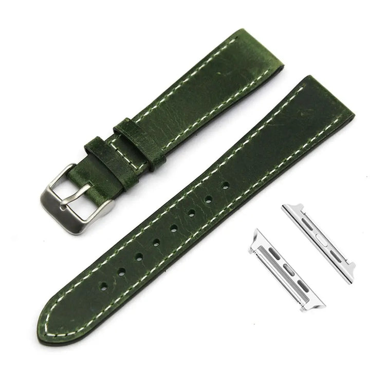 Green Leather Strap for Apple Watch