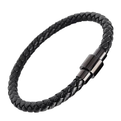 Black Genuine Leather Bracelet