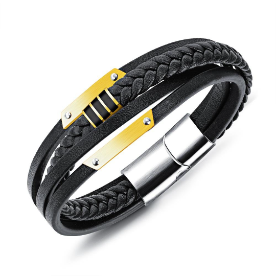 Black & Gold Plated Men's Bracelet